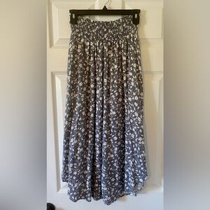 Floral Gray Tapered Maxi Skirt